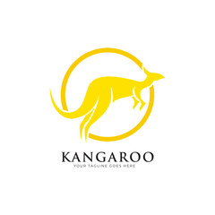 Vector Logo Illustration Australian Kangaroo Mascot Cartoon