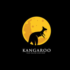 Vector Logo Illustration Australian Kangaroo Mascot Cartoon