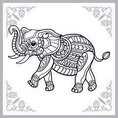 Elephant zentangle arts isolated on white background