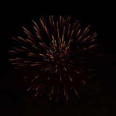 Fireworks exploding against black background