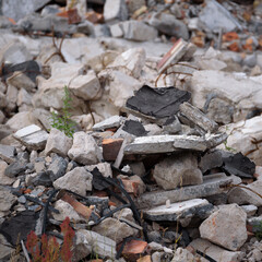 PILE OF RUBBLE - Bricks and concrete from a dilapidated building
