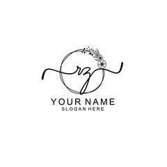 Letter RZ Beautiful handwriting logo