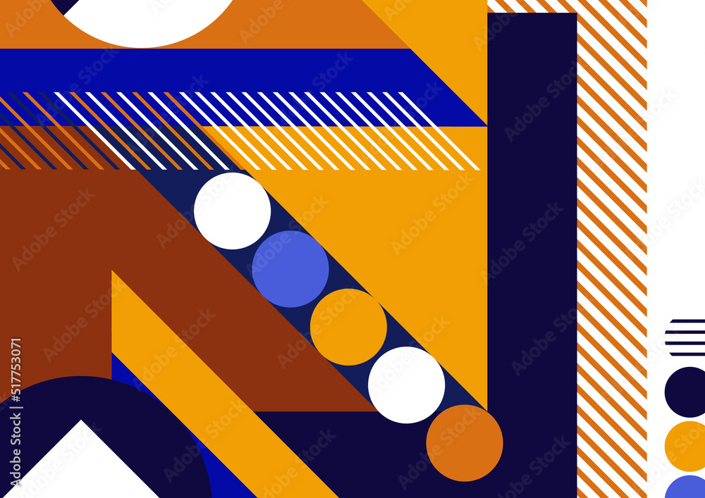 Poster modern abstract brochure with geometric shapes, circles and squares, lines. minimal bold architectur