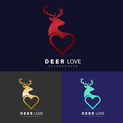 Deer Love Point Logo Template