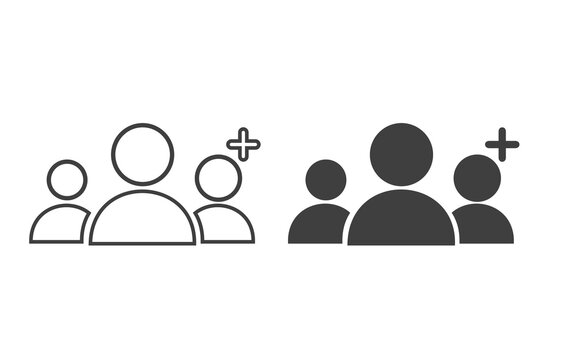 Add Group Generic User Account. Placeholder Icon, Flat Illustration Design