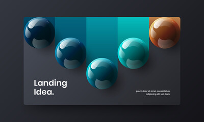 Premium 3D spheres catalog cover concept. Colorful brochure vector design layout.
