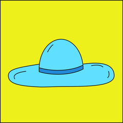 illustration vector grapgic of hat and sun