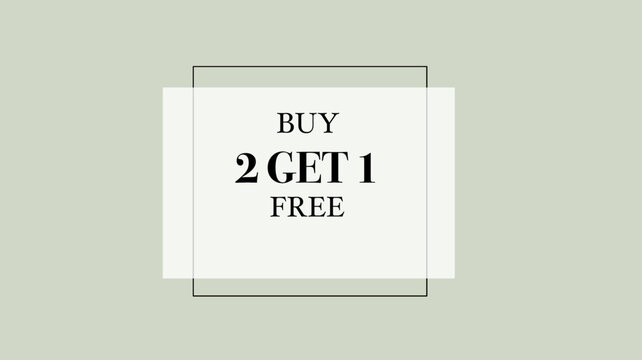 Buy 2 get 1 free season sales banner vector illustration 