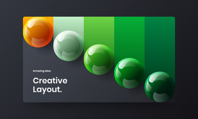 Premium realistic balls site template. Clean leaflet vector design illustration.