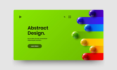 Clean flyer design vector illustration. Unique realistic balls company brochure template.