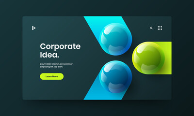 Creative site vector design illustration. Colorful realistic spheres poster concept.