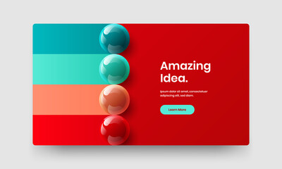 Trendy 3D balls postcard concept. Original site screen vector design illustration.