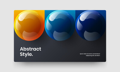 Fresh 3D balls corporate brochure layout. Colorful postcard design vector concept.