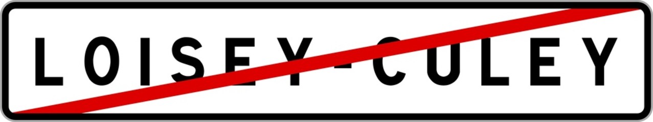 Panneau sortie ville agglom&eacute;ration Loisey-Culey / Town exit sign Loisey-Culey