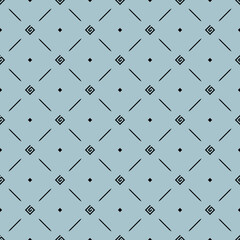 seamless black and white geometric pattern in an oblique cell with squares