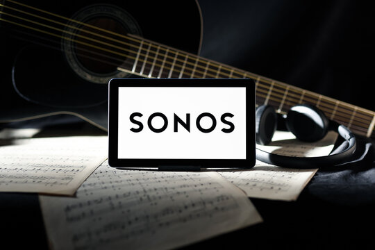 Sonos editorial. Illustrative photo for news about Sonos - an American developer and manufacturer of audio products