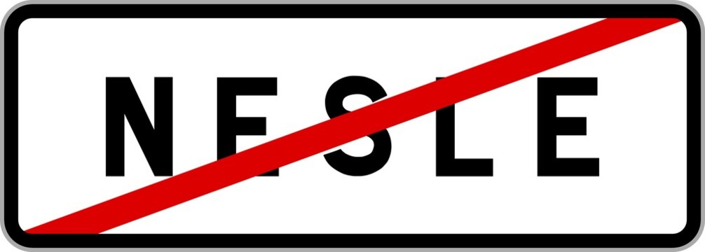 Panneau sortie ville agglom&eacute;ration Nesle / Town exit sign Nesle