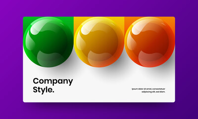 Simple 3D balls corporate cover template. Minimalistic front page vector design concept.