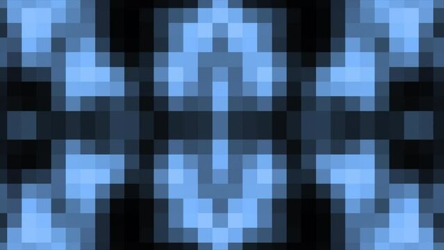 Blue background with square pixels abstract pattern