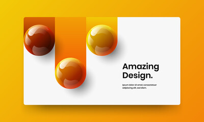 Premium realistic balls website concept. Isolated cover vector design template.