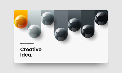 Original front page vector design template. Colorful 3D spheres banner illustration.