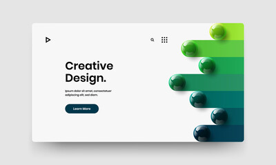 Trendy handbill vector design concept. Bright 3D balls corporate identity layout.