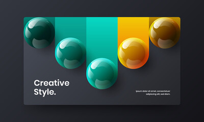 Amazing leaflet design vector concept. Simple realistic balls web banner layout.