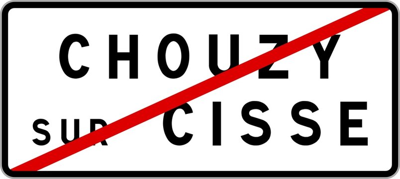 Panneau sortie ville agglomération Chouzy-sur-Cisse / Town exit sign Chouzy-sur-Cisse