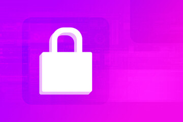 2d illustration Safety concept: Closed Padlock on digital background