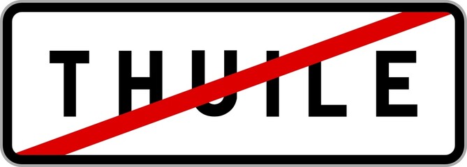 Fototapeta premium Panneau sortie ville agglomération Thuile / Town exit sign Thuile