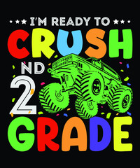 Back to school monster truck t shirt design © Dznezy