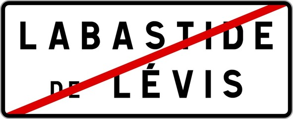 Panneau sortie ville agglom&eacute;ration Labastide-de-L&eacute;vis / Town exit sign Labastide-de-L&eacute;vis
