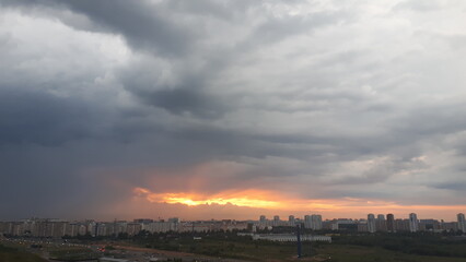 sunset over the city