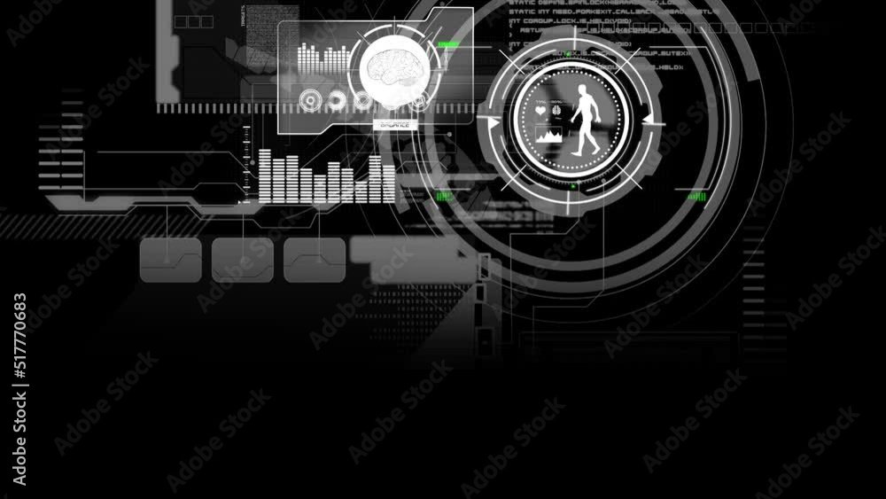 Poster animation of scope scanning and data processing over human body