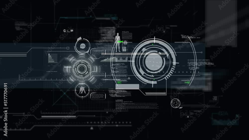 Poster animation of scope scanning and data processing over human body