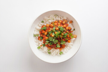 Chana Masala Vegetarian Curry Dinner with Rice