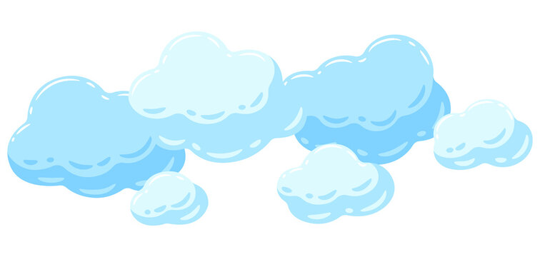 Background with blue clouds. Cartoon image of overcast sky.