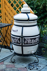 Ceramic tandoor. Oriental ceramic oven for cooking meat, vegetables and cakes.