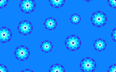 Flowers blue seamless pattern