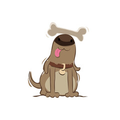 Happy Dog with Sugar Bone