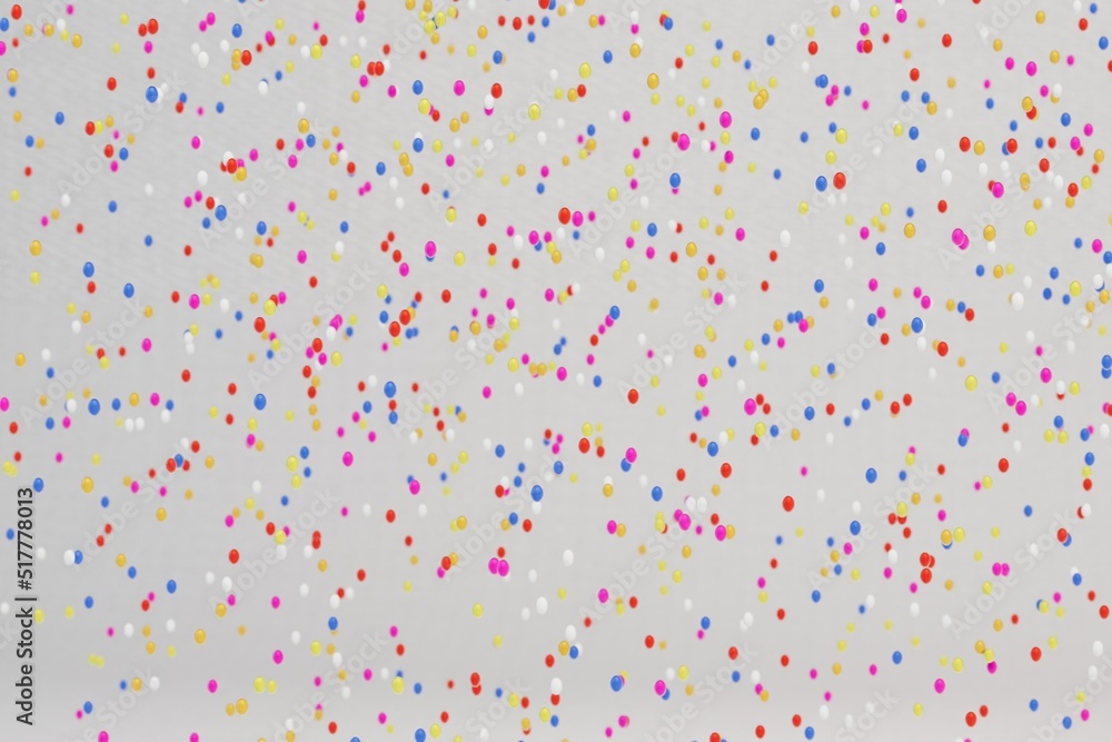 Poster abstract background. many multi-colored dots on a white background. 3d render. 3d illustration