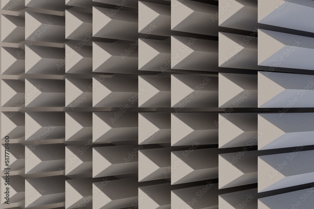 Aufkleber abstract background. elongated white triangles with dark shadows between them. 3d render. 3d illustr