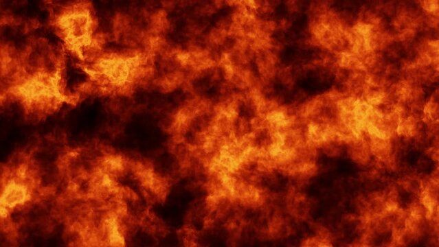 Abstract dark red dangerous hot fire flames animation background.