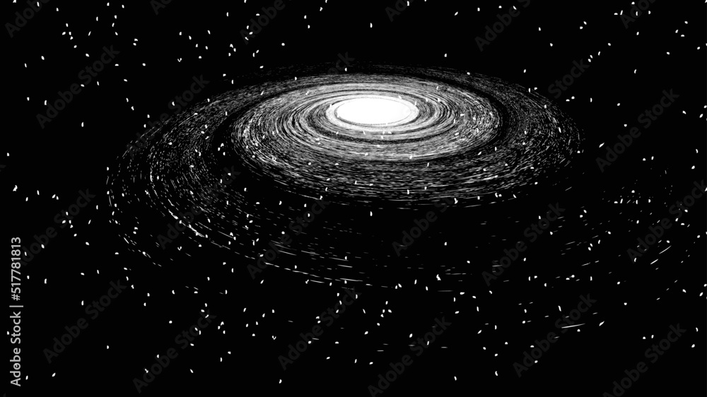 Wall mural spiral galaxy in space. futuristic landscape, with noise texture . night landscape .vector illustrat
