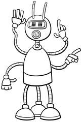 cartoon robot or droid character coloring page