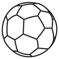 Obraz premium Colorless soccer ball in outlines to color it, Vector illustration