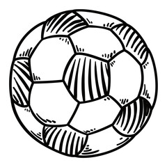 Obraz premium Colorless soccer ball in outlines to color it, Vector illustration