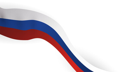 Waving and decreasing ribbon with Russian colors, Vector illustration