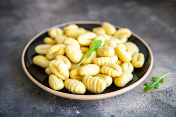 gnocchi raw potato dough cuisine fresh meal food snack on the table copy space food background