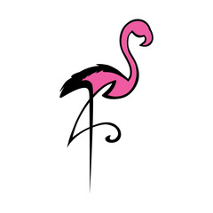 abstract pink flamingo